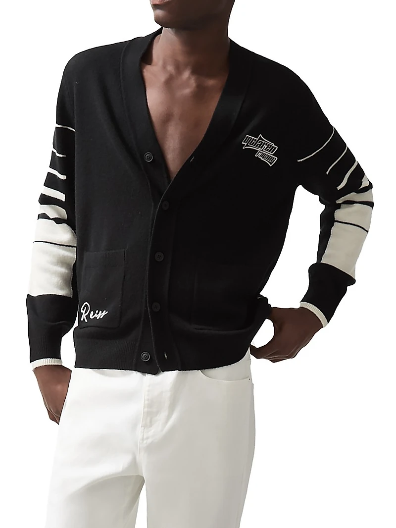 Reiss x McLaren F1 Team Racing Embroidered Cardigan