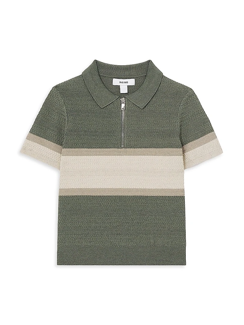 Little Boy's & Grove Half-Zip Polo Shirt