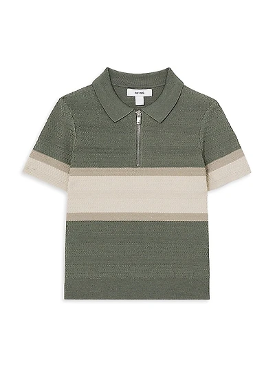 Little Boy's & Grove Half-Zip Polo Shirt