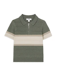 Little Boy's & Grove Half-Zip Polo Shirt