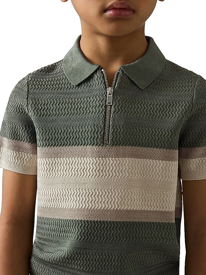 Little Boy's & Grove Half-Zip Polo Shirt
