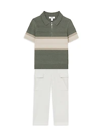 Little Boy's & Grove Half-Zip Polo Shirt