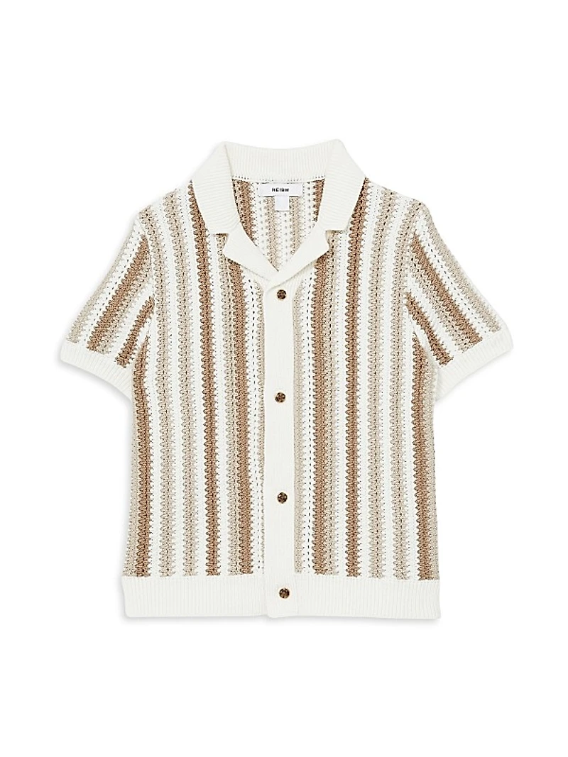 Little Boy's & Boy's Carrington Crochet Short-Sleeve Shirt