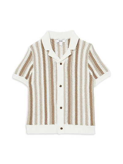 Little Boy's & Boy's Carrington Crochet Short-Sleeve Shirt