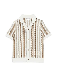 Little Boy's & Boy's Carrington Crochet Short-Sleeve Shirt