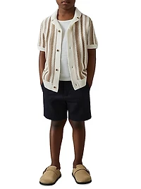 Little Boy's & Boy's Carrington Crochet Short-Sleeve Shirt