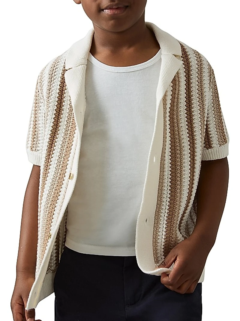 Little Boy's & Boy's Carrington Crochet Short-Sleeve Shirt