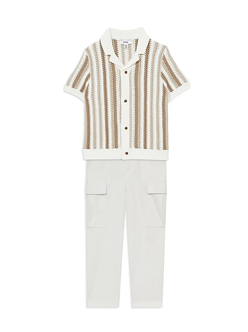 Little Boy's & Boy's Carrington Crochet Short-Sleeve Shirt