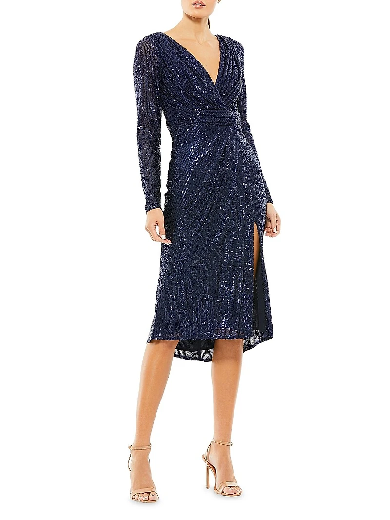 Sequined Knee-Length Dress