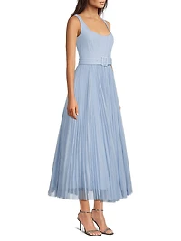 Effy Belted Tulle Cocktail Dress