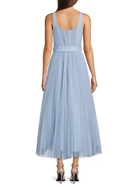 Effy Belted Tulle Cocktail Dress