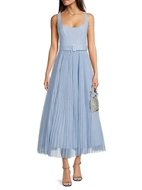 Effy Belted Tulle Cocktail Dress