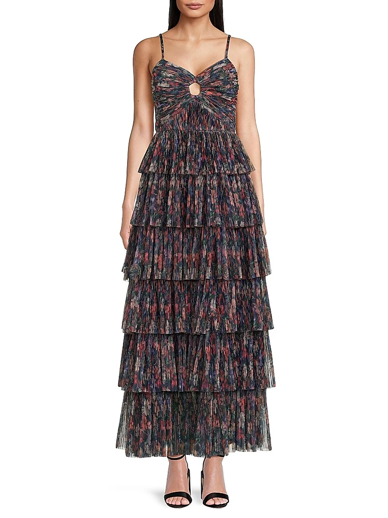 Rosey Floral Tiered Gown