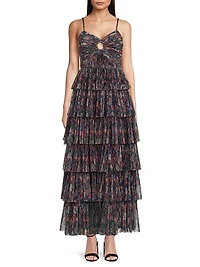 Rosey Floral Tiered Gown