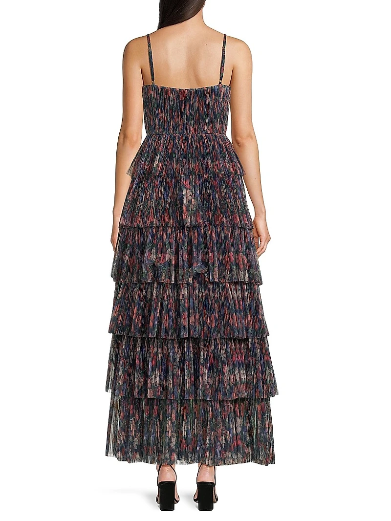 Rosey Floral Tiered Gown