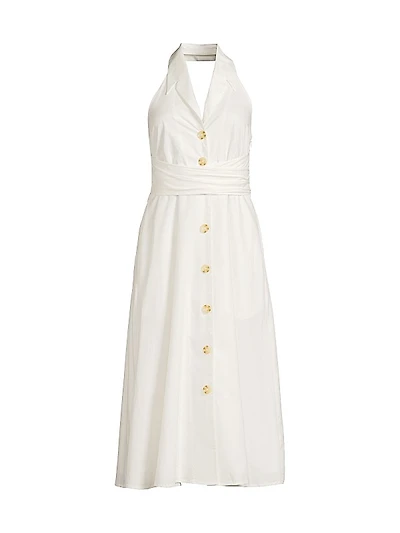 Alessia Poplin Button-Front Midi-Dress