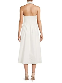 Alessia Poplin Button-Front Midi-Dress