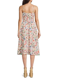 Haisley Floral Ladder-Trim Dress