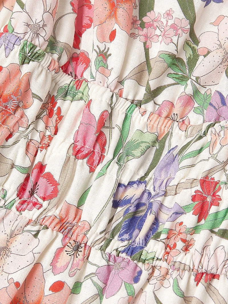 Haisley Floral Ladder-Trim Dress