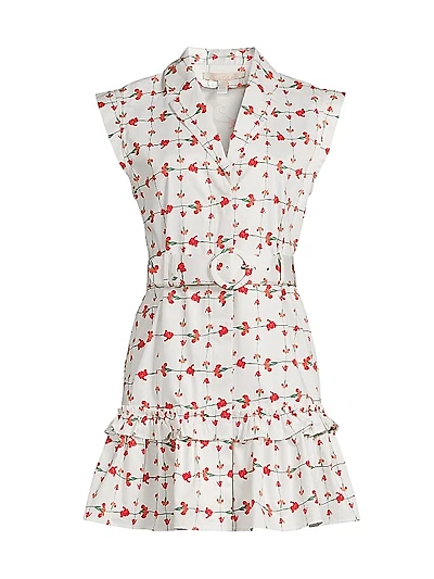 Carla Belted Floral Cotton Minidress