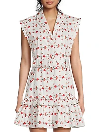 Carla Belted Floral Cotton Minidress