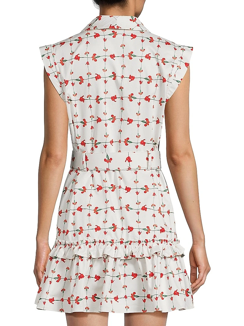 Carla Belted Floral Cotton Minidress