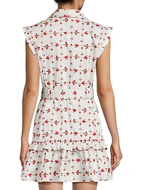 Carla Belted Floral Cotton Minidress