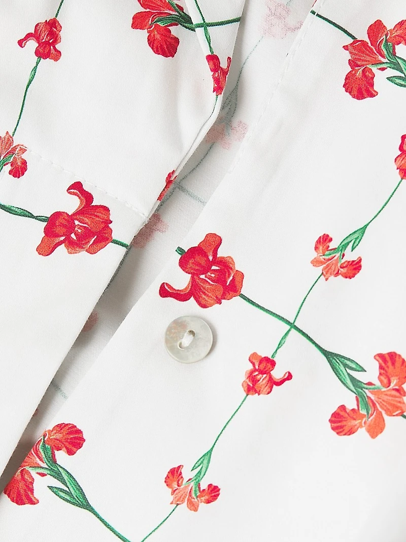 Carla Belted Floral Cotton Minidress