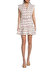 Carla Belted Floral Cotton Minidress