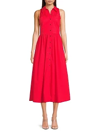Vivian Poplin Sleeveless Shirtdress