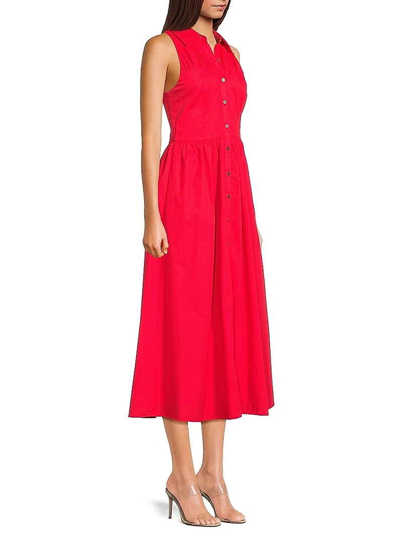 Vivian Poplin Sleeveless Shirtdress