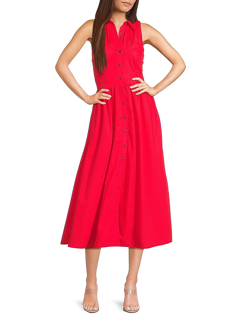 Vivian Poplin Sleeveless Shirtdress