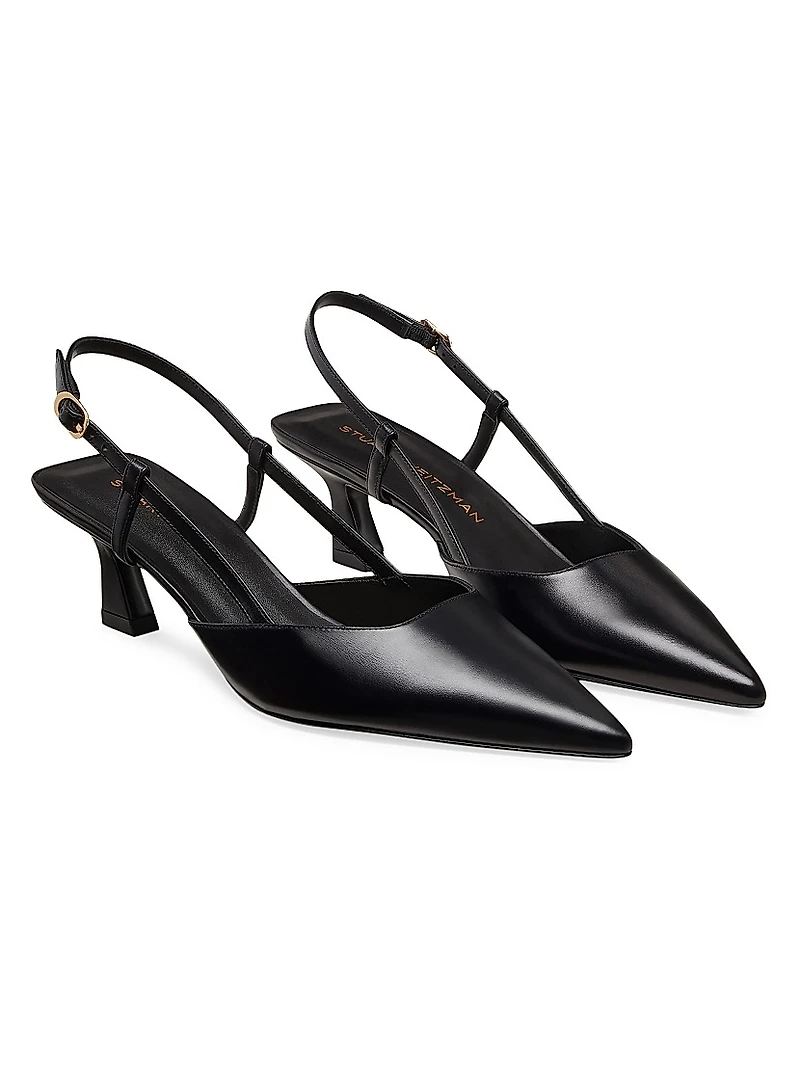 Vinnie 50MM Leather Slingback Pumps