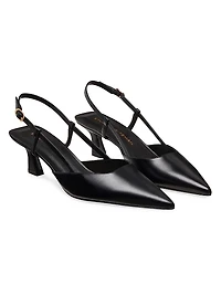 Vinnie 50MM Leather Slingback Pumps