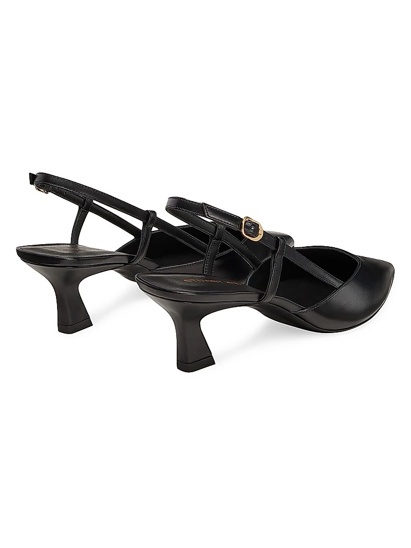 Vinnie 50MM Leather Slingback Pumps