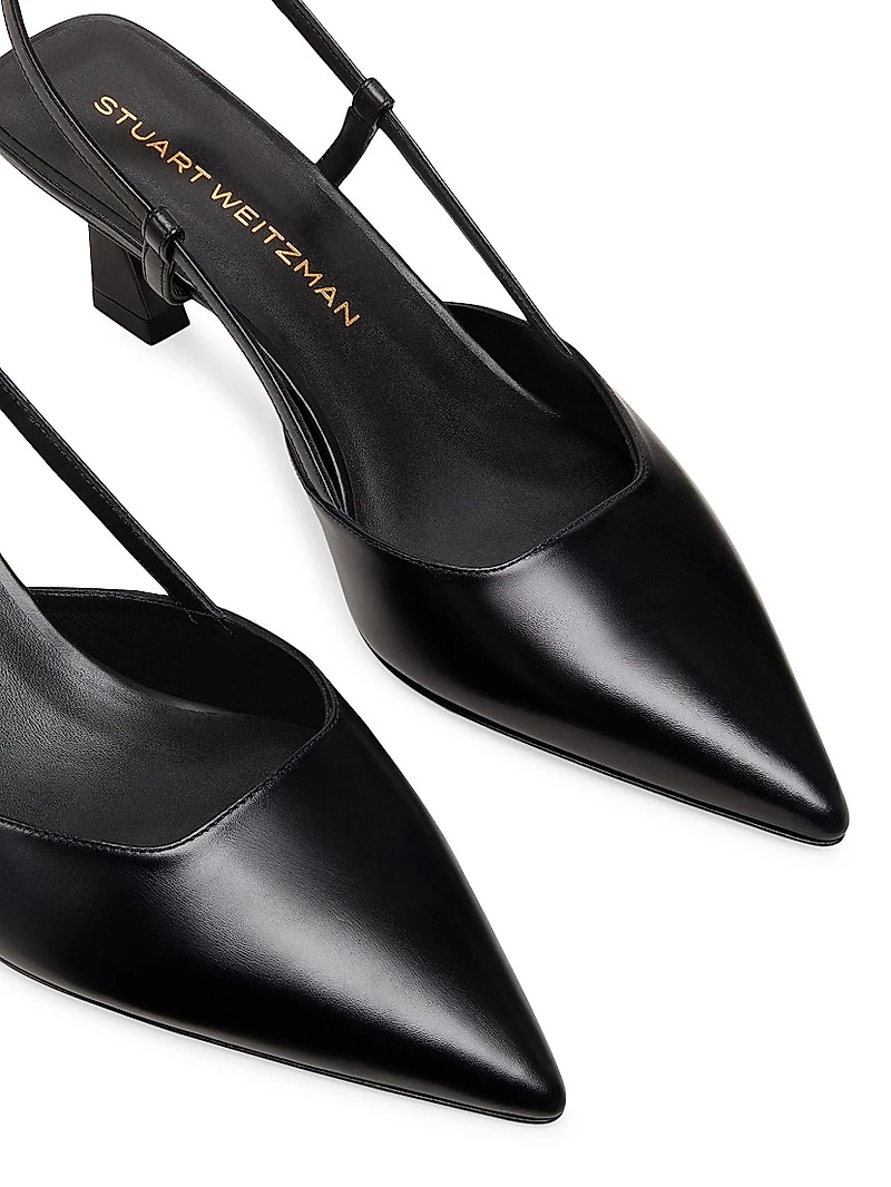 Vinnie 50MM Leather Slingback Pumps