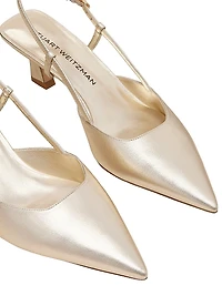 Vinnie 50MM Metallic Leather Slingback Pumps