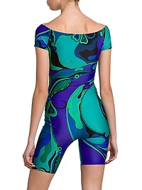 Printed Boatneck Bodysuit