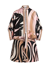 Printed Silk Twill Shirtdress