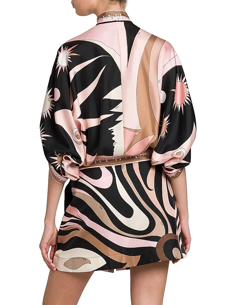 Printed Silk Twill Shirtdress