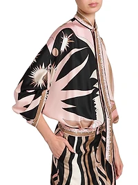 Printed Silk Twill Shirtdress