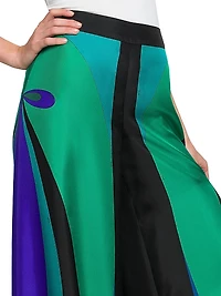 Silk Twill Wide-Leg Pants