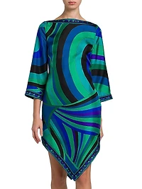 Geometric Print Silk Minidress