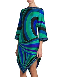 Geometric Print Silk Minidress