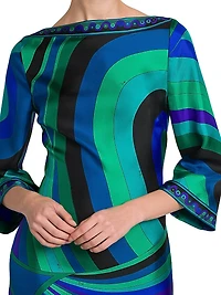 Geometric Print Silk Minidress