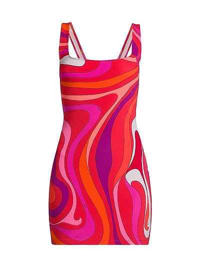 Printed Jersey Minidress