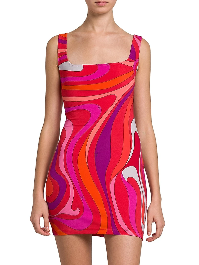 Printed Jersey Minidress