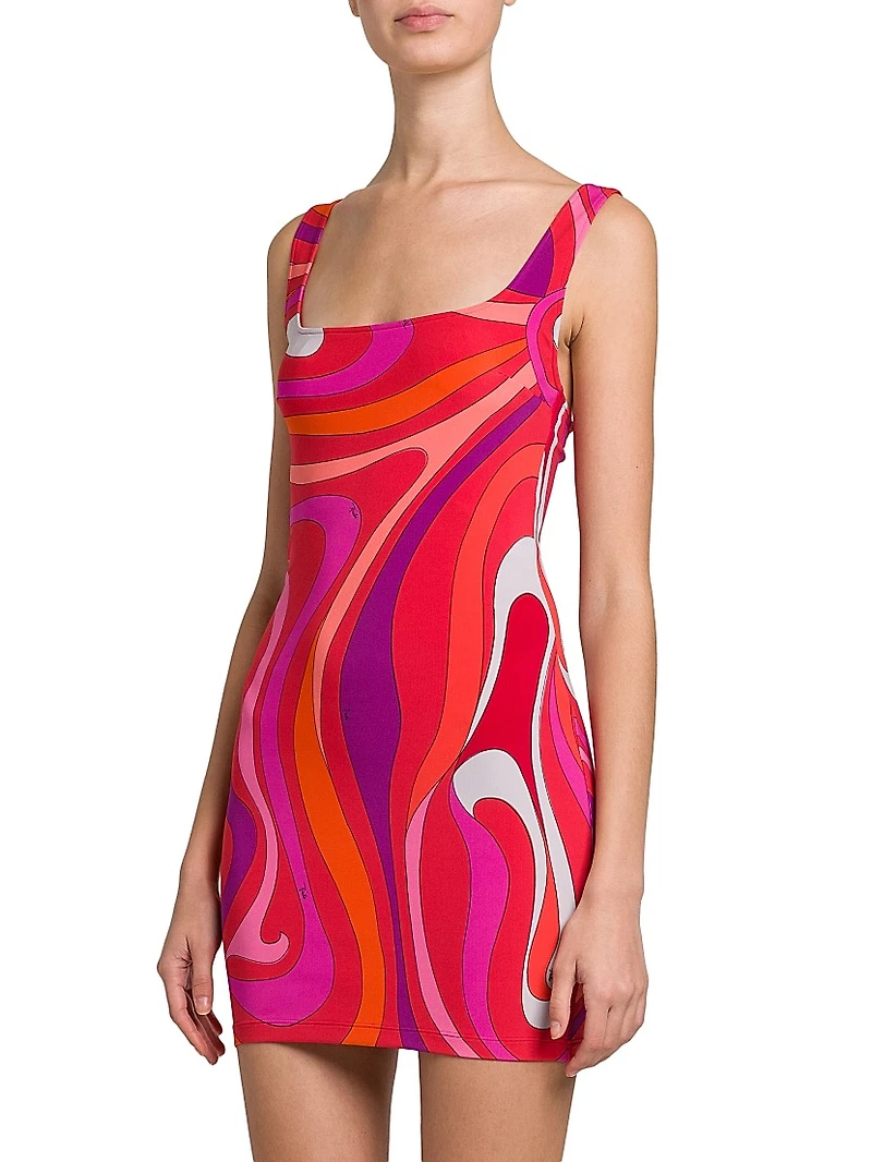 Printed Jersey Minidress