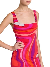 Printed Jersey Minidress