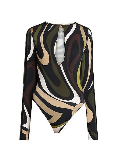 Cut-Out Jersey Bodysuit